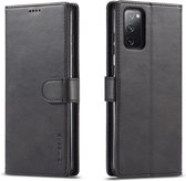 LC.IMEEKE Luxe Book Case Geschikt voor Samsung Galaxy S20 FE Hoesje - Zwart