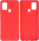 Hoesje Geschikt voor de Samsung Galaxy A21s - Backcover Color Telefoonhoesje - Rood