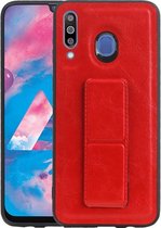 Grip Stand Hardcase Backcover - Telefoonhoesje - Achterkant Hoesje - Geschikt voor Samsung Galaxy M30 - Rood