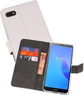 Booktype Telefoonhoesjes - Bookcase Hoesje - Wallet Case -  Geschikt voor Huawei Y5 Lite 2018 - Wit