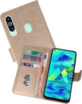 Hoesje Geschikt voor Samsung Galaxy M40 - Kaarthouder Book Case Telefoonhoesje - Goud