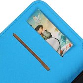 Cross Pattern TPU Bookstyle Wallet Case Hoesje Geschikt voor Huawei P8 Blauw