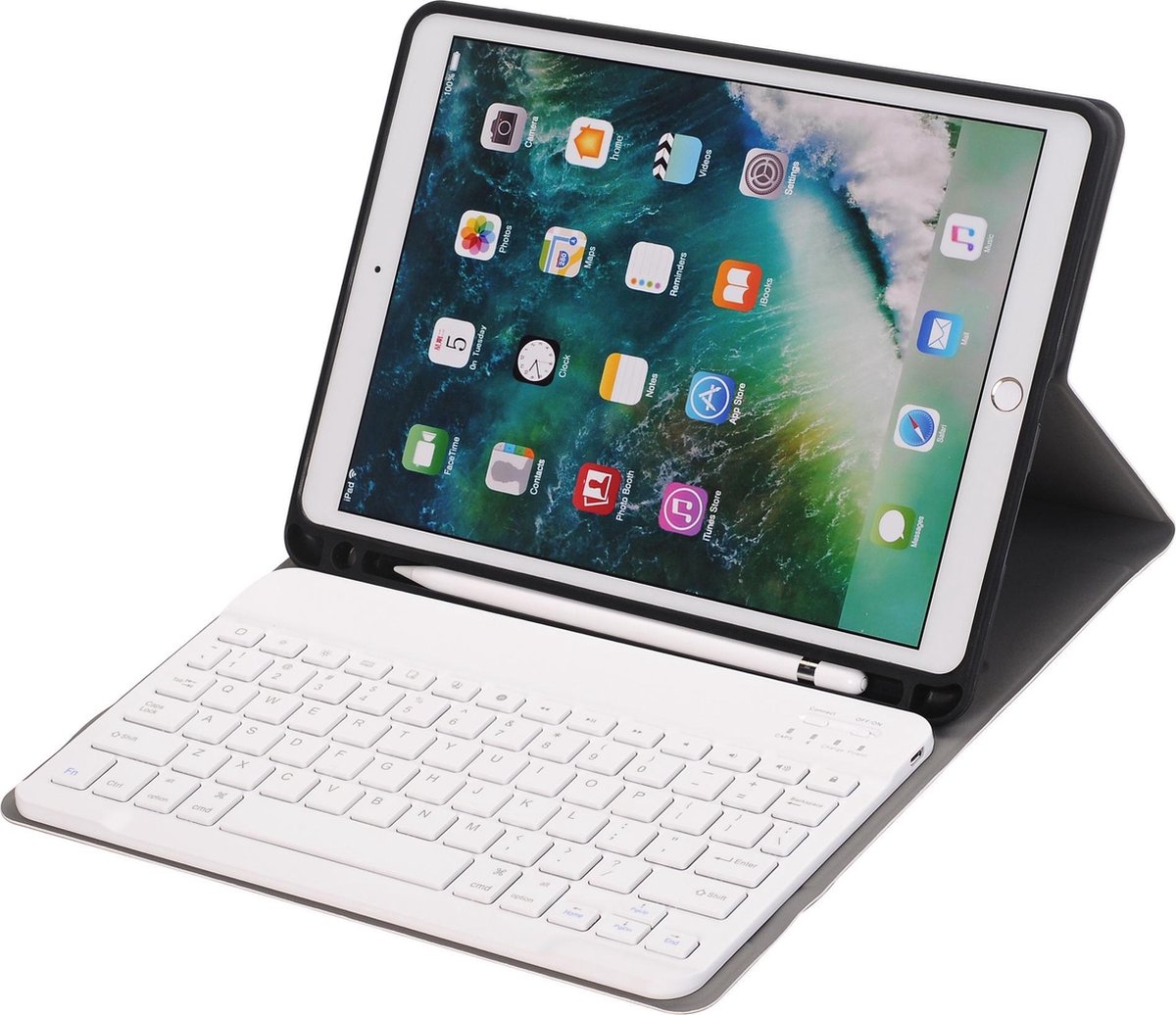 iPad 2021 / 2020 / 2019 hoes - 10.2 inch - Bluetooth Toetsenbord Case met Stylus pen houder - Goud