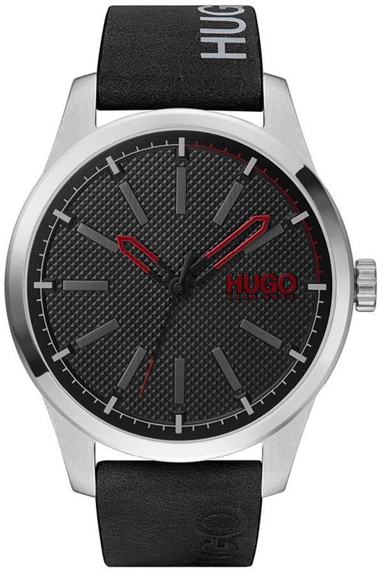 Hugo Invent 1530146 Horloge - Leer - Zwart - Ø 46 mm