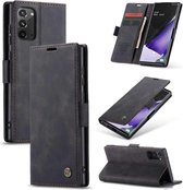 Portemonnee Hoesje Samsung Galaxy Note 20 Retro Wallet Case - Black