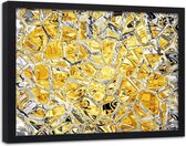Foto in frame Glazen mozaïek, 100x70cm, Goud/zilver, Premium print
