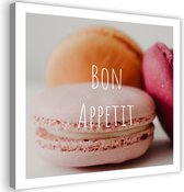 Schilderij Macarons Bon Appetit, 80x80cm