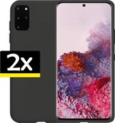 Samsung Galaxy S20 Plus Hoesje Siliconen Case Cover Zwart - 2 stuks