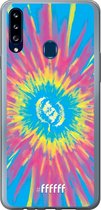 Samsung Galaxy A20s Hoesje Transparant TPU Case - Flower Tie Dye #ffffff