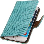 Wicked Narwal | Snake bookstyle / book case/ wallet case Hoes voor iPhone 6 Turquiose