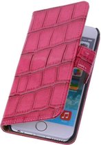 Wicked Narwal | Glans Croco bookstyle / book case/ wallet case Hoes voor iPhone 4 Rood