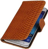 Wicked Narwal | Snake bookstyle / book case/ wallet case Hoes voor Samsung galaxy j7 2015 Bruin