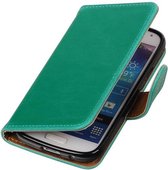 Wicked Narwal | Premium TPU PU Leder bookstyle / book case/ wallet case voor Samsung Galaxy S4 mini Groen