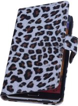 Wicked Narwal | Panter print  bookstyle / book case/ wallet case Hoes voor Nokia Microsoft Lumia 1020 Bruin