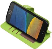 Wicked Narwal | Cross Pattern TPU bookstyle / book case/ wallet case voor Motorola Moto G5s Groen