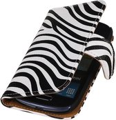 Wicked Narwal | Zebra bookstyle / book case/ wallet case Hoes voor Samsung Galaxy S3 mini i8190 Wit