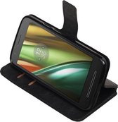 Wicked Narwal | Cross Pattern TPU bookstyle / book case/ wallet case voor Motorola Moto E (3nd Gen) E3 Zwart