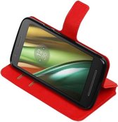Wicked Narwal | Cross Pattern TPU bookstyle / book case/ wallet case voor Motorola Moto E (3nd Gen) E3 Rood