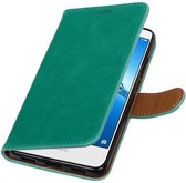 Wicked Narwal | Premium PU Leder bookstyle / book case/ wallet case voor Huawei Y7 / Y7 Prieme Groen