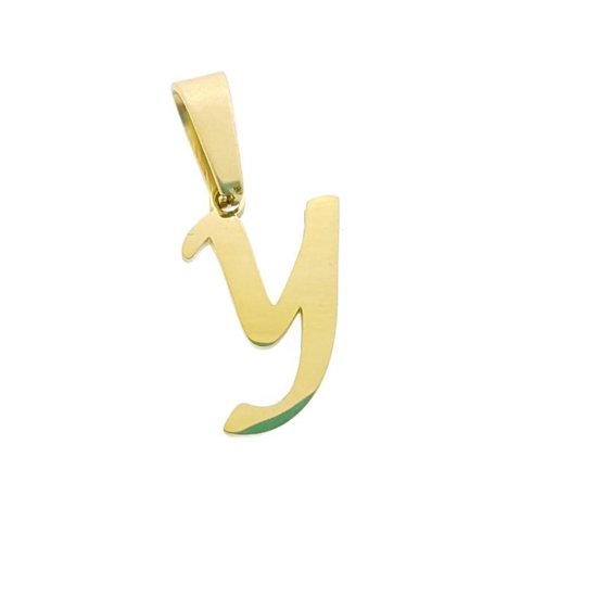 Stalen goudkleurige hanger letter y