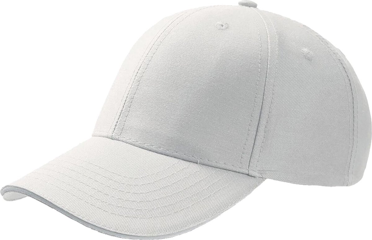 Atlantis Sport Sandwich 6 Panel Baseball Cap (Pakket van 2) (Wit/Wit)
