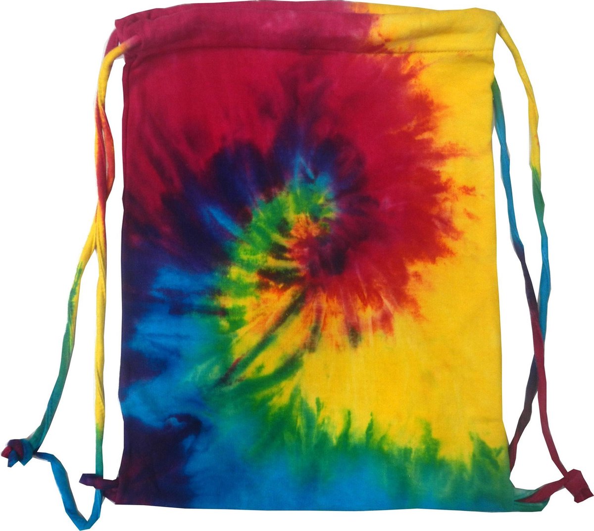 Colortone Tie Dye Sports Drawstring Tote Bag (Reactieve Regenboog)