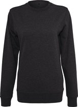 Build Your Brand Dames/dames Vlakke Lichte Crewneck-Trui (Zwart)