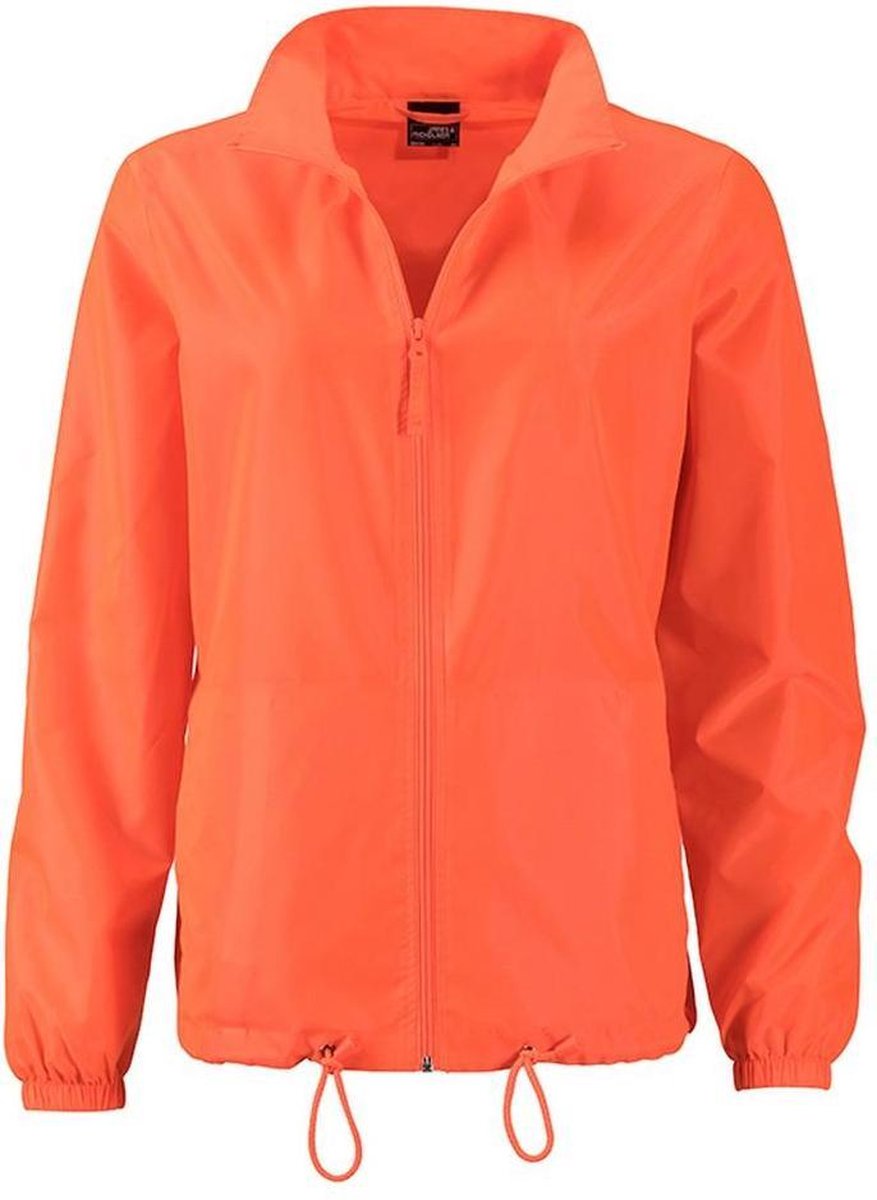 James and Nicholson Regenjas Dames Met Capuchon Regenpak Regenjas Dames Waterdicht Regenjassen Helder Oranje
