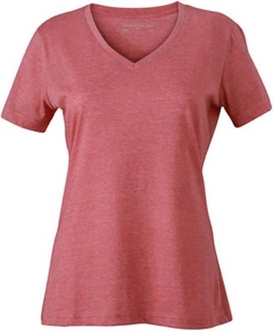 James and Nicholson Dames/dames Heather T-Shirt (Rood gemêleerd)