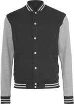 Build Your Brand Dames/dames Sweat College Jacket (Zwart/Heather Grey)