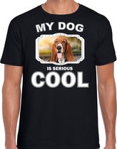 Basset honden t-shirt my dog is serious cool zwart - heren - Basset liefhebber cadeau shirt L