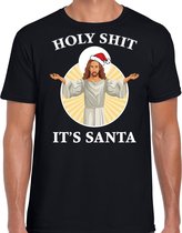 Holy shit its Santa fout Kerstshirt / Kerst t-shirt zwart voor heren - Kerstkleding / Christmas outfit M