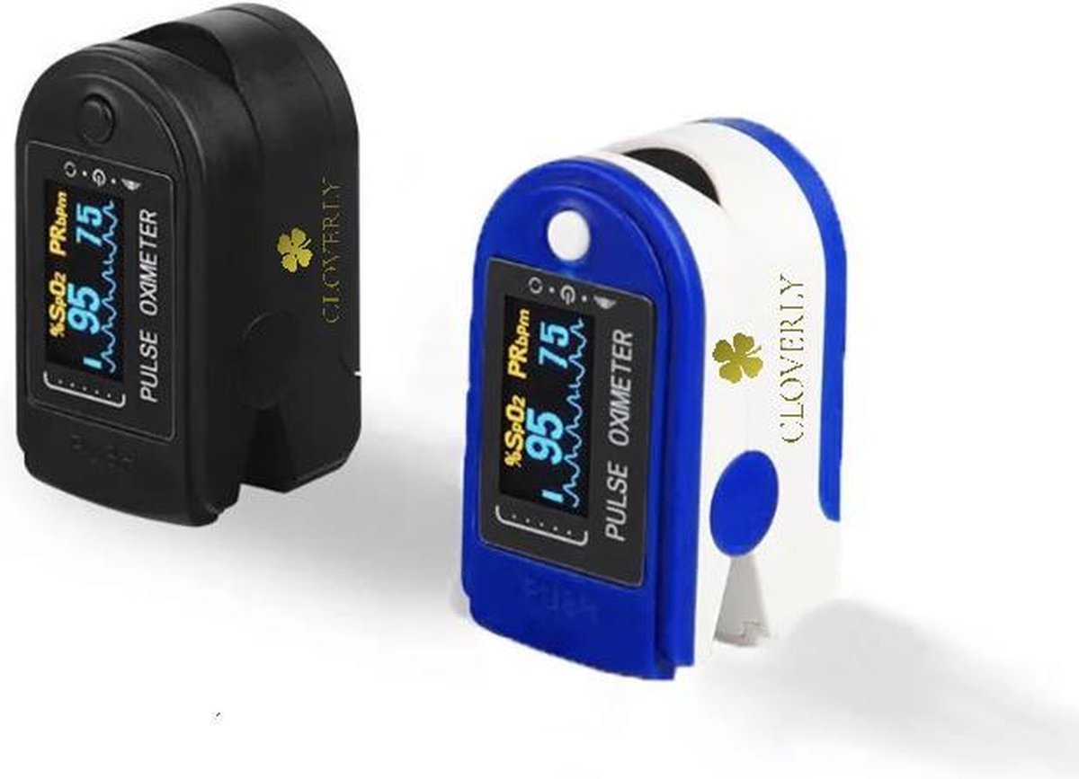 Cloverly ™ XY010 zwart zuurstofmeter vinger met hartslagmeter Pulse
