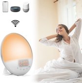 The Modern Human® EASY WAKE WIFI - Hoge kwaliteit Wake up light wifi - inclusief gratis app - strak design - verbinding met Google Home en Alexa - natuurlijke geluiden en FM radio