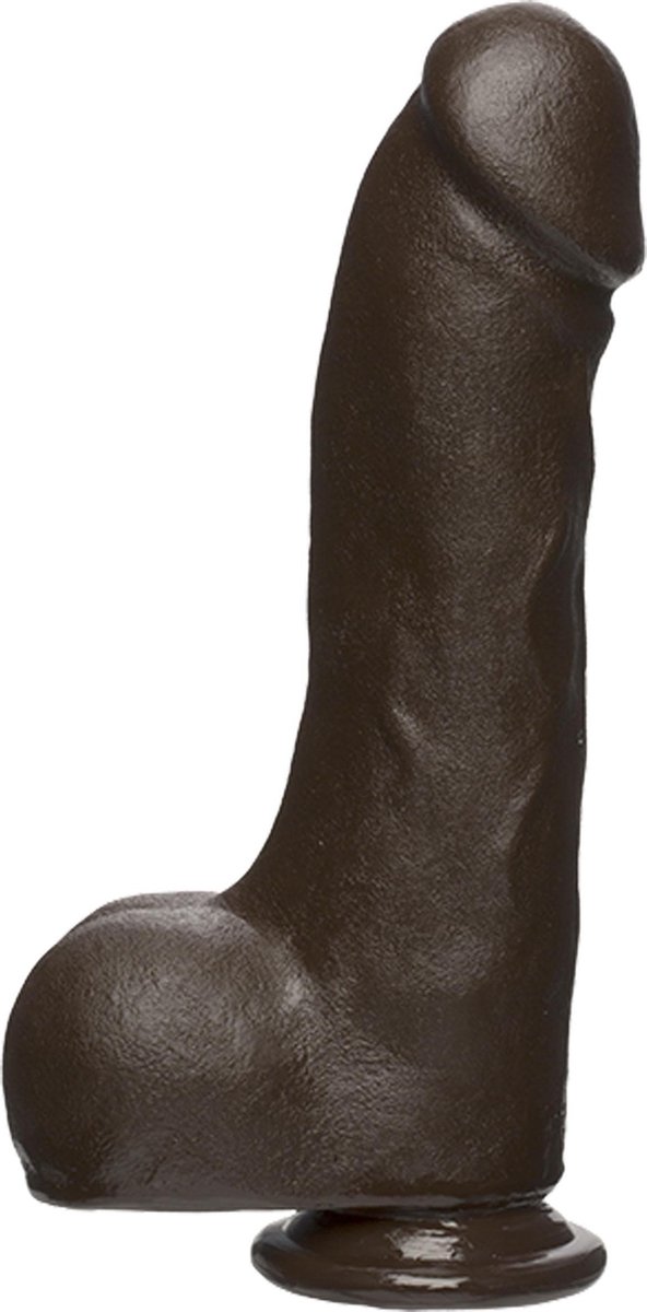 Goedkoopste Doc Johnson Master D - Realistische FIRMSKYN Dildo met Ballen - 25 cm chocolate