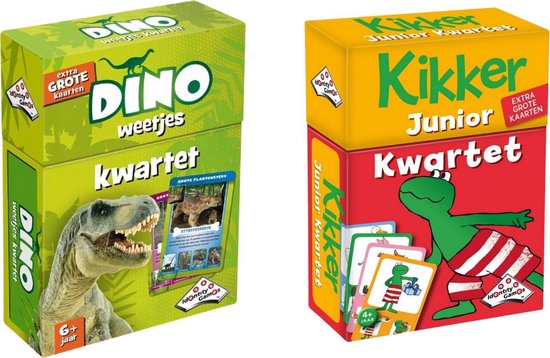 spellenbundel-kwartet-2-stuks-dino-kwartet-kikker-jr-kwartet
