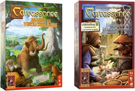 Afbeelding van het spel Spellenbundel - 2 stuks - Carcassonne Jagers en Verzamelaars & Kooplieden en Bouwmeesters