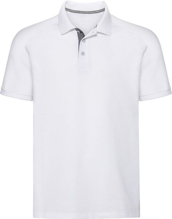Russell Heren-HD Raglan Jersey Poloshirt (Wit)