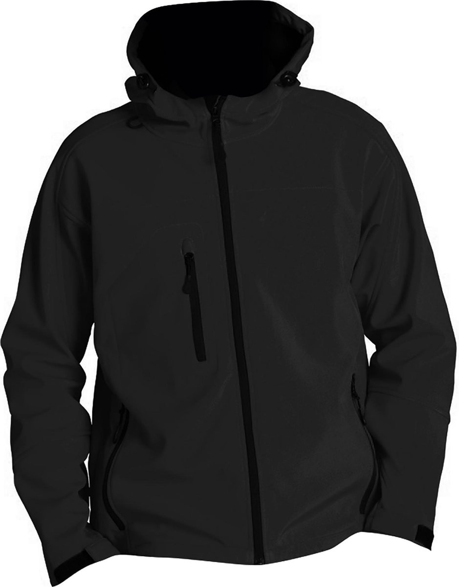 SOLS Heren Replay Hooded Soft Shell Jacket ademend winddicht en waterbestendig Zwart