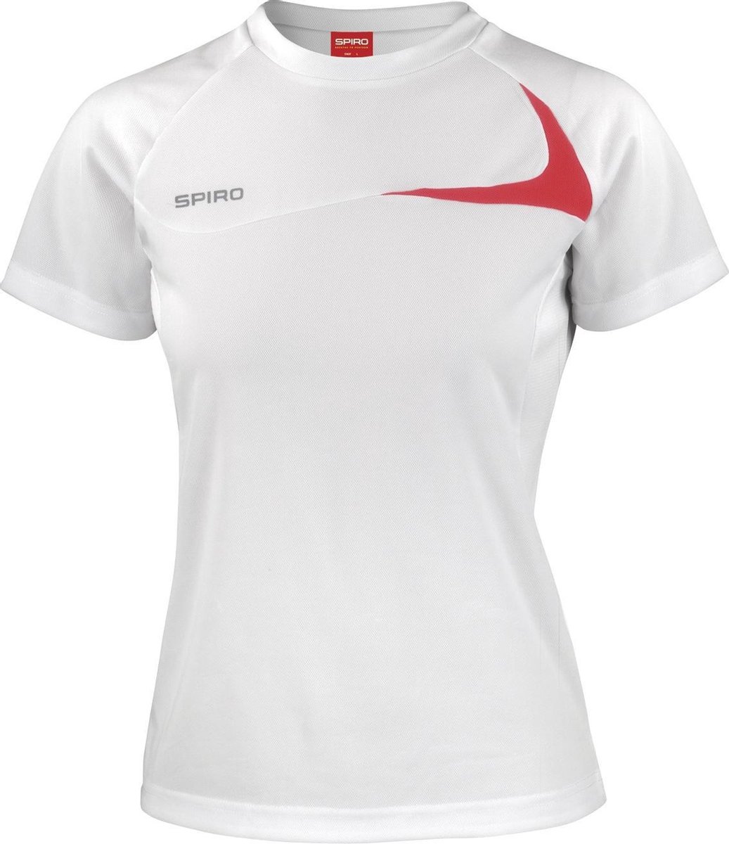 Spiro Dames/dames Sport Dash Performance Training T-Shirt (Wit/rood)