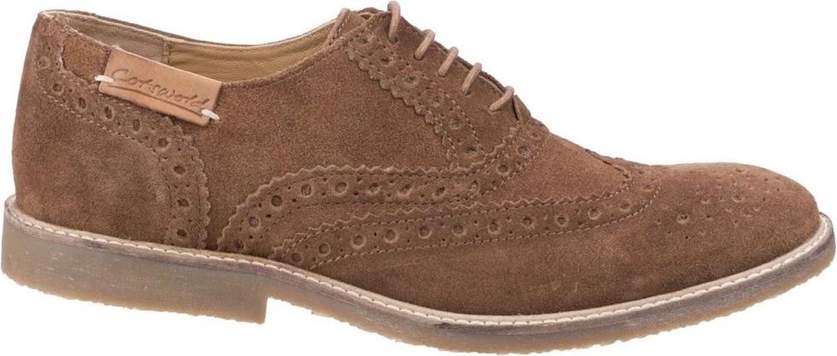 Cotswold Heren Chatsworth Suede Oxford Brogue Lace Up Casual Shoes (Kameel)  | bol.com