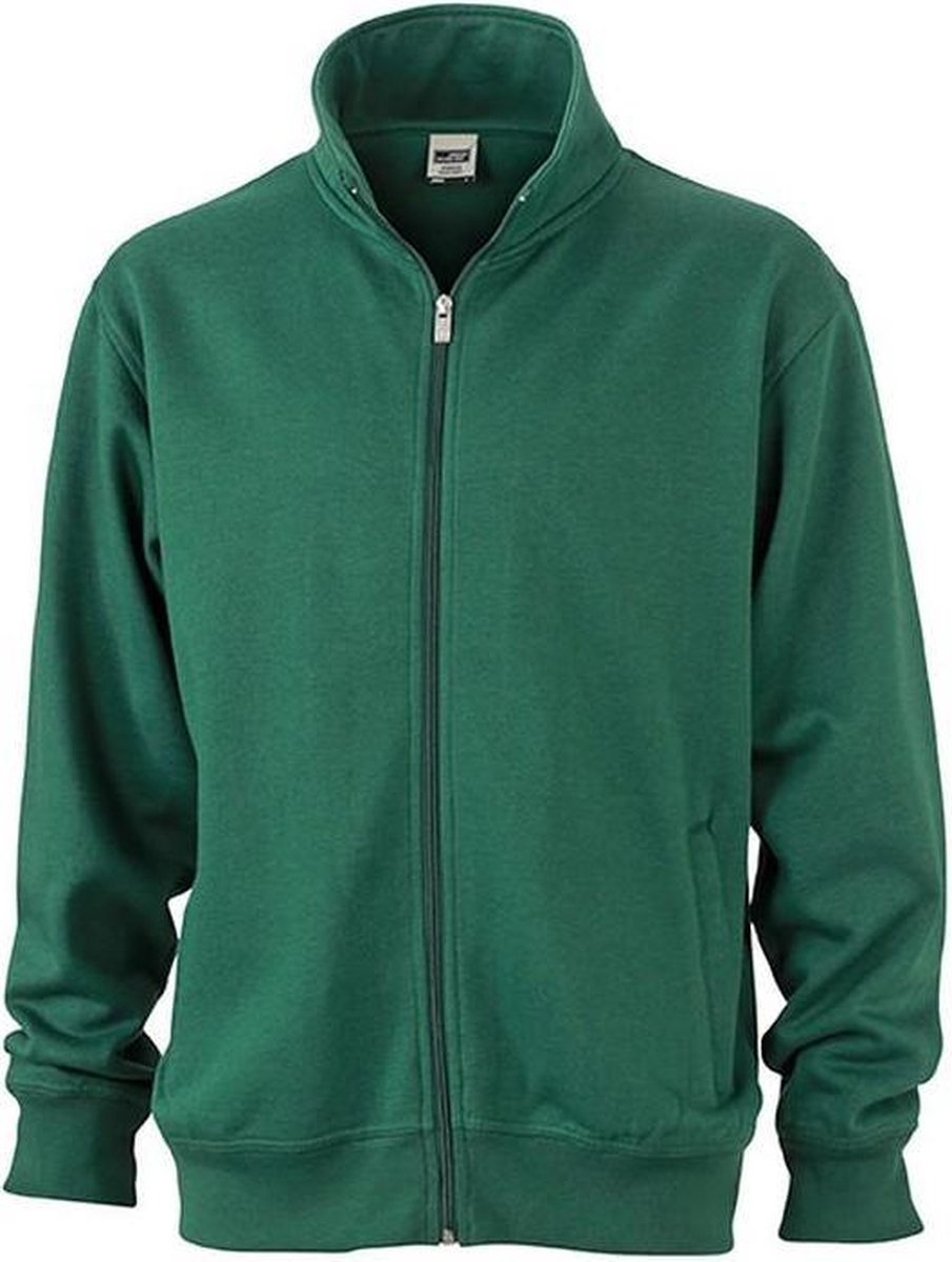 James and Nicholson Unisex Workwear Sweat Jacket Donkergroen