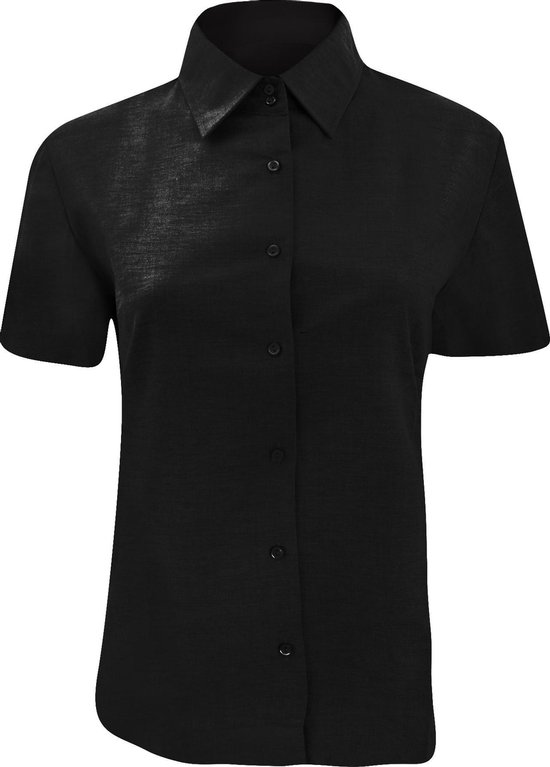Russell Collectie Dames/Dames Korte Mouw Easy Care Oxford Shirt (Zwart)