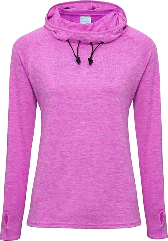 AWDis Just Cool Womens / Ladies Girlie Cowl Neck Baselayer Top (mélange framboise)