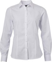 James and Nicholson Dames/dames Poplin-shirt met lange mouwen (Wit)