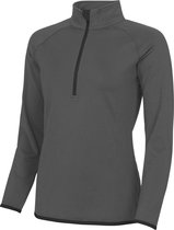 Awdis Gewoon Cool Womens/Ladies Half Zip Sweatshirt (Houtskool/Straalzwart)