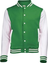 Awdis Unisex Varsity Jacket (Kelly Groen / Wit)
