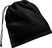 Beechfield Unisex Suprafleece Anti-Pilling 2in1 Winterhoed en Nekwarmer/Snood (Zwart)