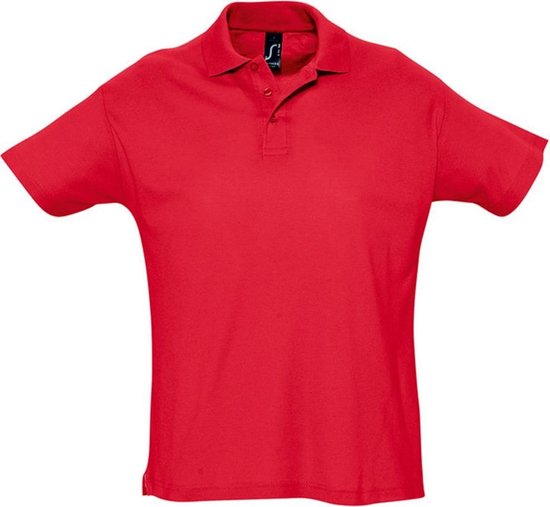 SOLS Heren Zomer II Pique Poloshirt met korte mouwen (Rood)