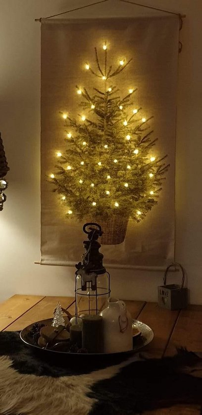 onderpand Parameters Tactiel gevoel Countryfield Wanddoek Kerstboom met LED - 60 x 110 cm | bol.com